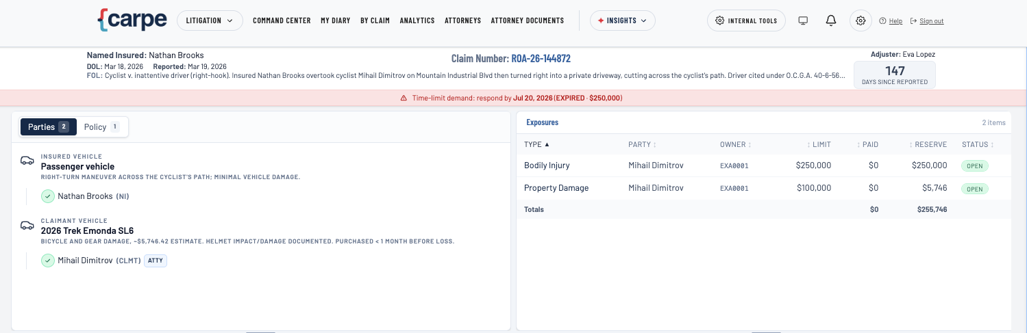 Litigation Workspace product screenshot